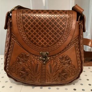 Artisan Crafted Brown Leather Crossbody Bag